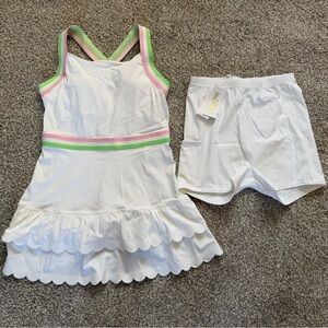 NWT Lilly Pulitzer Resort White Athletic Active Dress & Shorts Set Sz Small